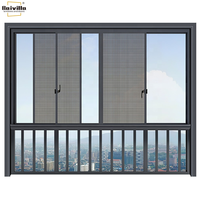 Fenêtre à rupture de pont thermique en aluminium, cadre mince, double vitrage, couleur RAL personnalisable, fenêtre coulissante latérale, fabrication OEM