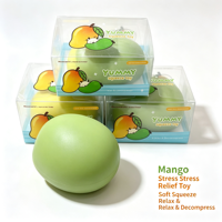 Jouet anti-stress à succès en stock : mangue à presser relaxante, changeante de couleur, son croquant, présentée en boîte