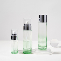 Ensemble cosmétique de luxe en verre avec couvercle argenté, flacons pompe 40/100/120 ml, pots à crème 30/50 g pour hommes et femmes, soins de la peau