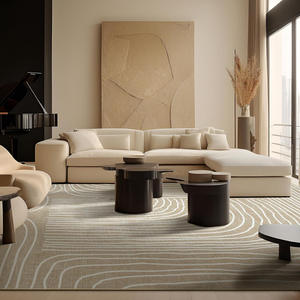 Alfombra de terciopelo cristalino con rayas abstractas de 200x300 cm, antideslizante, decoración para el hogar, sala de estar, sofá, mesa de centro - Product Image 2