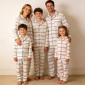 Set Pigiama Coordinato Mamma <span class=keywords><strong>e</strong></span> Figlia Hongbo in Cotone Bambù Elasticizzato Abbigliamento Invernale per Casa Pigiami Personalizzati per Famiglia Coordinati - Product Image 3
