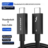 Câble de données ULT-unite Thunderbolt 5 120 Gbit/s, prend en charge PD240W 8K USB4, extension pour ordinateur portable, connexion en une seule ligne, blindage double couche