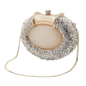 กระเป๋าคริสตัลทรงรีสำหรับผู้หญิงกระเป๋างานราตรีประดับพลอยเทียมหรูหรากระเป๋าถือสำหรับเจ้าสาวในงานแต่งงานมีเอกลักษณ์ - Product Image 2