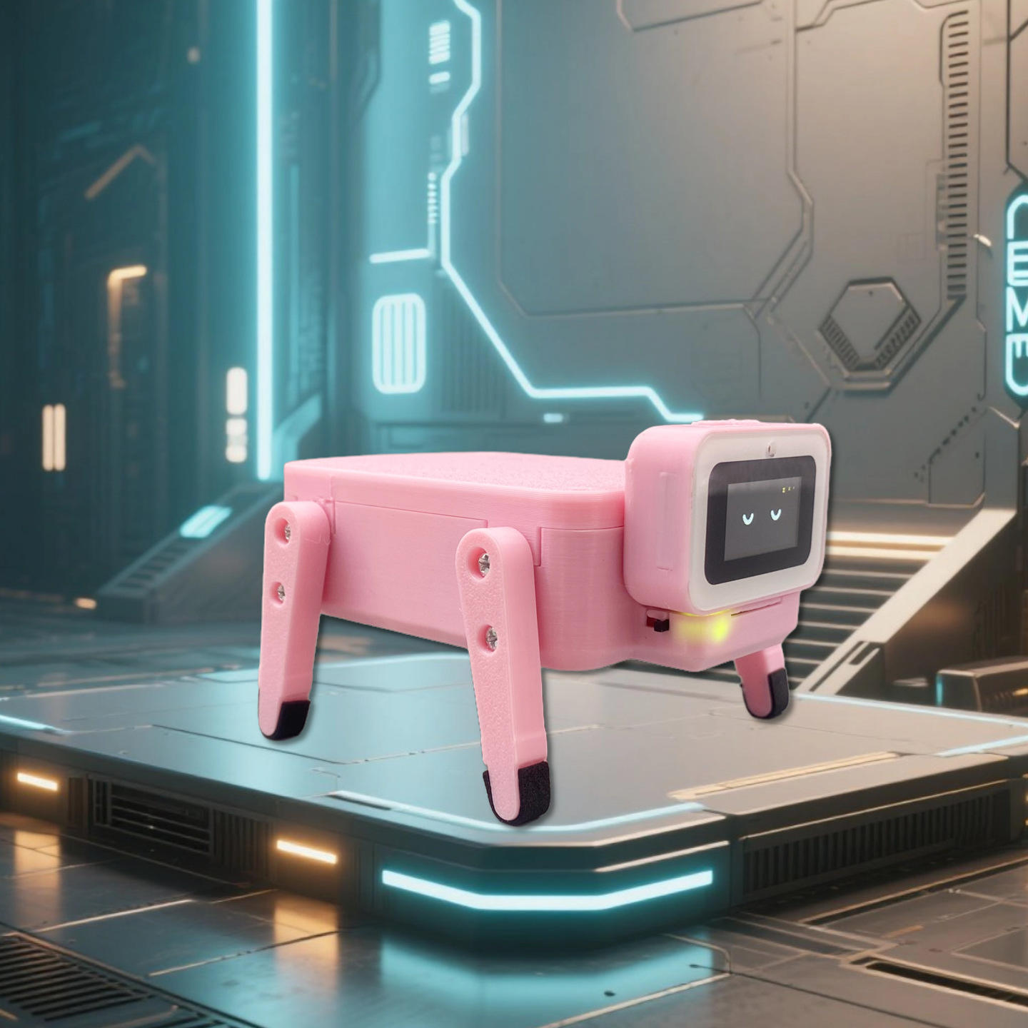 หุ่นยนต์สุนัข Ai แก้ไขการเรียนรู้-สีชมพู