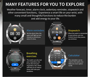Reloj Inteligente Deportivo 2 en 1 T95 con Respuesta de Llamadas por BT, Reproductor de Música, Brújula, Monitor de Actividad Física, Resistente al Agua IP67, Auriculares - Product Image 4