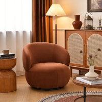 CARLFORD Nouveau design moderne en velours peluche 360 °   Fauteuil pivotant, fauteuil d'appoint moelleux pour salon, meubles de maison, personnalisable