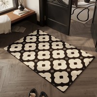 Paillasson d'entrée en polypropylène tufté jacquard, style classique européen vintage, inspiré du luxe léger, antidérapant et durable