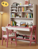 Bureau d'étude en bois massif avec étagère haute et hauteur réglable pour enfants et bureau à domicile - Vente en gros