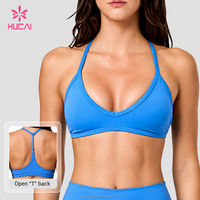 Soutien-gorge de sport personnalisé de haute qualité pour femme, dos en V réglable, pour fitness, yoga, pilates, entraînement, avec fines bretelles