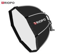 TRIOPO braket lampu Flash, dudukan kotak lembut segi delapan bisa dilipat 120cm untuk Godox Yongnuo Speedlite