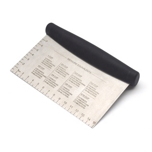 Stainless Steel Logo Dough Cutter Scraper with Plastic Handle