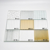 Verre décoratif trempé à motifs pour porte de douche, panneau de verre texturé opaque pour l'intimité