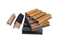 Panneau acoustique WPC moderne pour extérieur, revêtement mural cannelé, résistant au feu, insonorisant, pour hôtels et écoles
