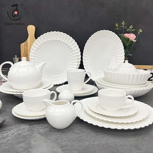 <span class=keywords><strong>Vajilla</strong></span> Comercial de Porcelana <span class=keywords><strong>para</strong></span> Hotel y Restaurante, Platos y Tazones de Cerámica Personalizados con Borde Festoneado de 6/12 Pulgadas - Product Image 2