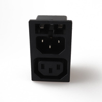 Conector de entrada de corriente alterna C14 macho y hembra con fusible, 3 pines, 5 salidas, latón industrial, ¡gran oferta!