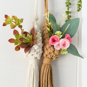 Décoration murale tissée à la main en <span class=keywords><strong>macramé</strong></span> bohème pour plantes aériennes et fleurs séchées, pour chambre et gîte - Product Image 2