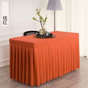 Custom 6 Feet Square Polyester Woven Spandex Washable <b>Table</b> <b>Cover</b> for Weddings Events Hotels <b>Outdoor</b> Branding Application - Product Image 6