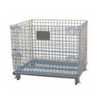 Conteneur en treillis métallique robuste Aceally ACL-W 1200*1000*890mm, capacité de charge 500 kg, pliable, mobile, roues de 5 pouces, galvanisé à chaud