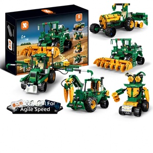 Jouet éducatif électrique 5-en-1 en plastique ABS, véhicule agricole robotisé programmable, <span class=keywords><strong>télécommandé</strong></span>, blocs de construction pour les 7-14 ans - Product Image 1