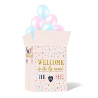 Grand Carton Bébé Douche Boîte D'emballage Décorations Fête Surprise Sexe Révèlent Ballon Boîte en Carton Avec Autocollants D'étanchéité