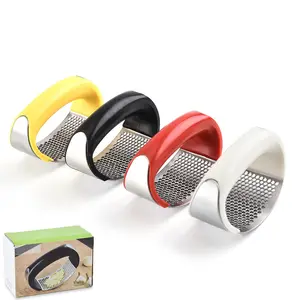 Colorful Kitchen Vegetable Manual Garlic Press Rocker Stainless Steel Garlic Mincer Crusher Garlic Press