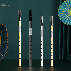 DBAO sirish fischietto per principianti flauto in metallo a 6 fori C e D clarinetto registratore in metallo ad alto tono - Product Image 1