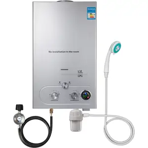 Calentador de agua de gas instantáneo sin tanque 6L/8L/10L/12L/16L/18L LPG/LNG con filtro de agua y regulador de gas propano y manguera