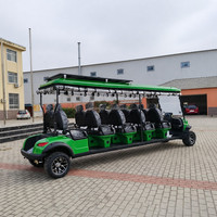 Voiturette de golf électrique économique 10 places, capacité maximale, avec éclairage LED pour attraction touristique, livraison rapide