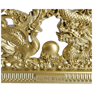 Vente chaude Style traditionnel bureau métal Feng Shui ornement de bon augure Dragon et <span class=keywords><strong>Phoenix</strong></span> jouant avec perle coulée - Product Image 4