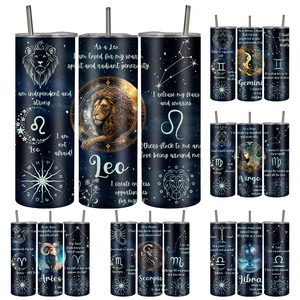Vaso térmico de café personalizado al por mayor de 20 oz, de doble pared, de acero inoxidable 304, delgado, con tapa y pajita - Product Image 1