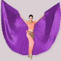 Ailes d'Isis dorées pour costume de danse orientale, cape argentée pour spectacles sur scène, bal d'Halloween, en polyester, taille élastique, sans manches