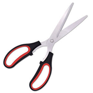 Kitchen Scissor Stainless Steel Red And Black Handle Straight Head For Home Use - Product Image 2