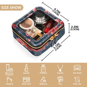 กระเป๋าเครื่องสำอางใสลายดอกซากุระฮาวายแบบพกพา - Product Image 4