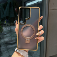 Coque de téléphone givrée en TPU PC avec support magnétique, compatible charge sans fil, antichoc, pour Samsung, fabricant OEM ODM Chine