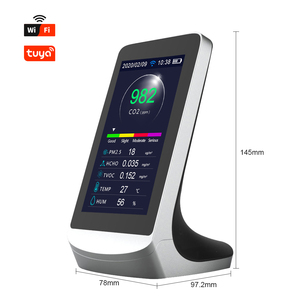 Tuya Wifi CO2 Detector và PM2.5 hcho TVOC chất lượng không khí Meter với LCD Màn hình máy tính để bàn nhiệt độ và độ ẩm Detector Nhật Bản - Product Image 1