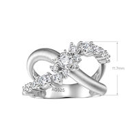 Bague croisée brossée Rochime en argent sterling 925 avec zircone cubique pour femme – Vente en gros