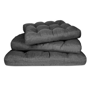 Coussin pour chien épais gris 98x77x12cm, rectangulaire, garnissage en fibre de polyester, matelas quatre saisons pour chiens - Product Image 3