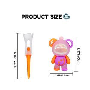 Shiny Ornamental Golf Tee Durable <b>LED</b> Cartoon Pattern Custom Logo 3-1/4 Plastic Bamboo Wood Material 83mm Anti-Loss PASSEN - Product Image 4
