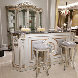 יוקרה אוכל חדר ריהוט קלאסי צד ארון עתיק יין ארון מזנון 4 זכוכית דלתות מזנון ארון תצוגה - Product Image 5