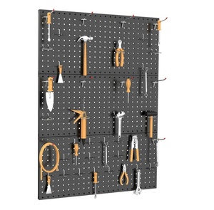 Shed Modular Peg Board Organizer Board Kit <span class=keywords><strong>Outils</strong></span> Pegboard Système <span class=keywords><strong>de</strong></span> stockage <span class=keywords><strong>Panneaux</strong></span> Pegboard en métal <span class=keywords><strong>pour</strong></span> mur Garage Utility - Product Image 1