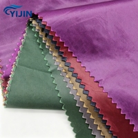 Tissu pour vêtements de filles en taffetas de nylon noir trilobal 20D 400T, bicolore, brillant, métallique, respirant, avec traitement Cire WR, imperméable aux plumes