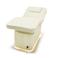 Lit Facial Électrique Chauffant Avec Armoire Chaise De Beauté Mobilier De Salon Lit À 4 Cils À Moteur Lumière LED Lit De Spa Table De Massage