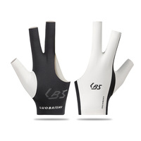 Guantes de Billar Unisex para Mano Izquierda, Delgados, Antideslizantes, Transpirables, de Spandex, Diseño sin Dedos, de Tres Dedos, Sin Costuras, Fáciles de Poner