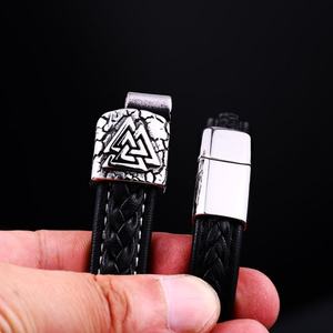 Wholesale <b>Mens</b> Waterproof Jewelry Viking <b>Bracelet</b> Fashion Jewelry <b>Bracelets</b> & Bangles Silver Viking Braid <b>Leather</b> Compass Steel - Product Image 5