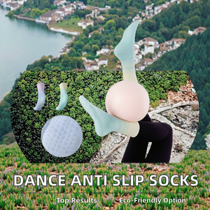 Anti <b>Slip</b> Grip Socks for Dance Yoga & Pilates-Autumn Knitted Crew Socks Sporty Design OEM Manufacturer Ready - Product Image 2