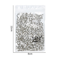 Strass à dos plat ultra-brillants en zircone cubique tchèque couleur AB, tailles assorties, 1440 pièces, emballage de base, pour nail art