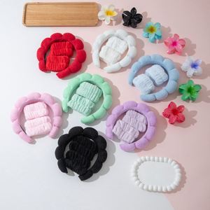 Ensemble de bandeaux en peluche doux en forme de nuage, mignons, pour le lavage du visage, le spa, le maquillage, accessoires de soin faits à la main, cadeau pour femmes - Product Image 1