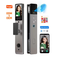Glomarket Serrure Intelligente 3D à Reconnaissance Faciale Tuya WiFi Interphone Vidéo Verrou Numérique à Empreinte Digitale Multi-Langues (9 Langues) pour la Sécurité Domestique