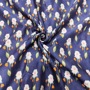 Tela de Seda Cruda Azul Elegante, Ligera, con Patrón Geométrico Abstracto, para Confección de Kurta, Blusas, Vestidos y Manualidades - Product Image 2