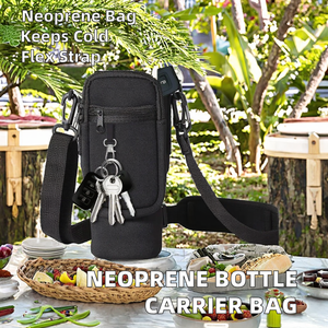 Funda de Neopreno Resistente para Botella de Agua AOMEI, con Bolsillo con Cremallera, Correa Ajustable, Diseño Elegante, Funda para Termo Stanley - Product Image 2